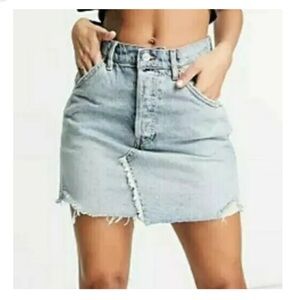 Free People We The Free Brea Cut Off Denim Skirt Size 28 🔥NWT 🔥